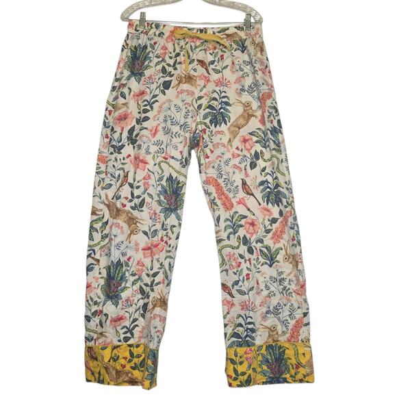 Anthropologie x Kelly Louise Judd Fable Flannel Pajama Set Floral White Multi M - Picture 4 of 11